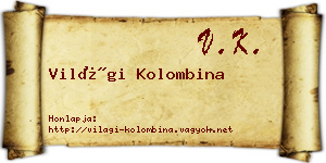 Világi Kolombina névjegykártya